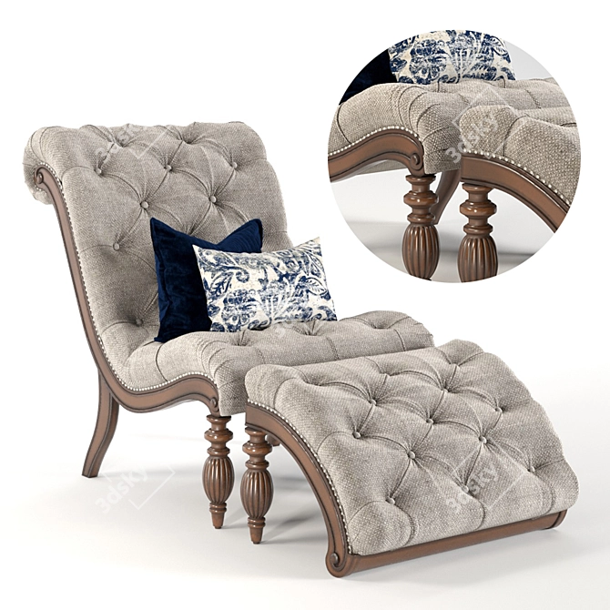 Elegant Celya Chaise Lounge: Ultimate Comfort & Style 3D model image 1
