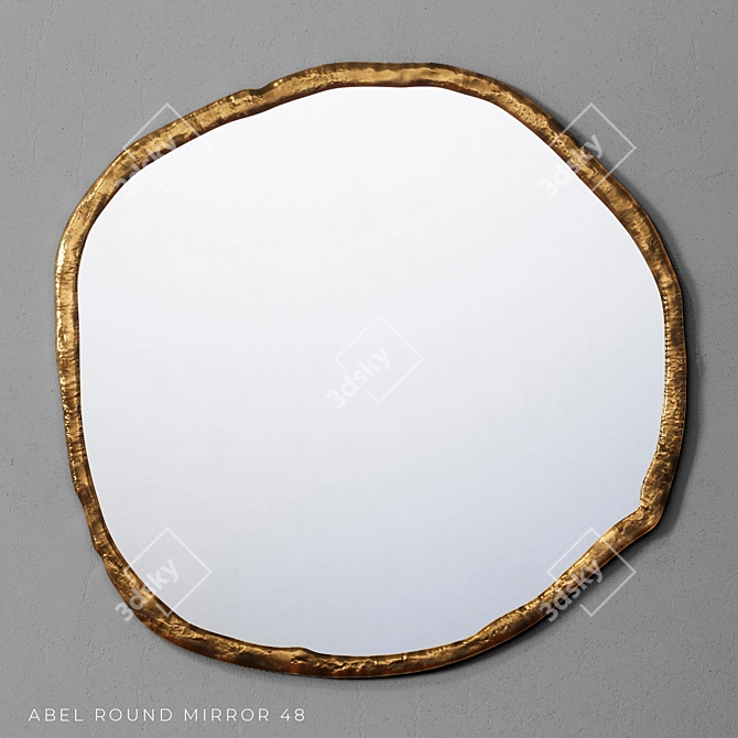 Abel Round Mirror: Organic Elegance 3D model image 1