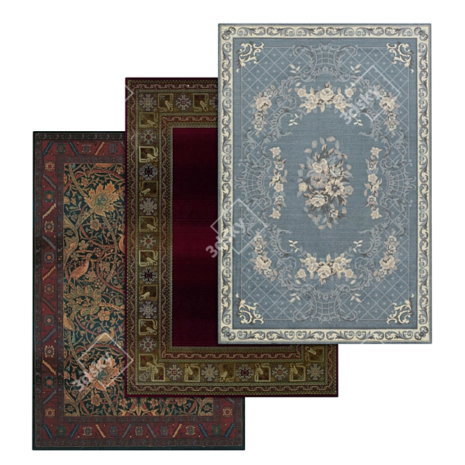Luxury Carpets Set with High-Quality Textures 3D model image 1