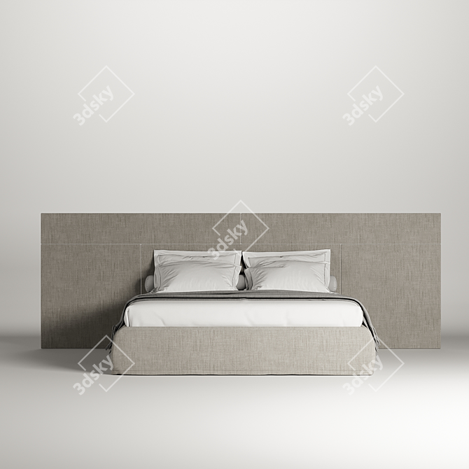 Elegant Fabric Pianca Bed 3D model image 1