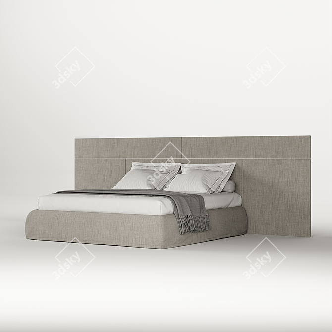 Elegant Fabric Pianca Bed 3D model image 5