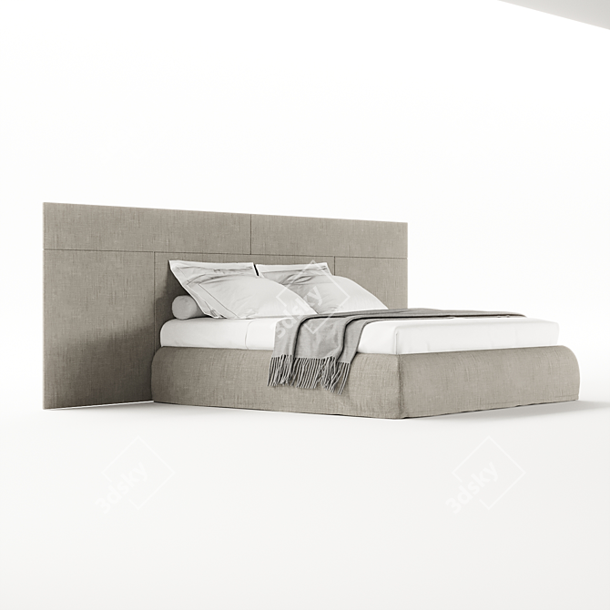 Elegant Fabric Pianca Bed 3D model image 8