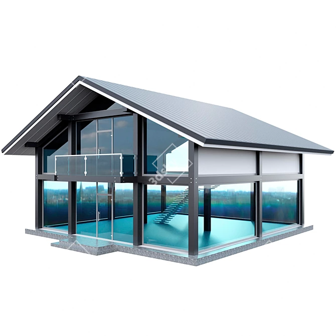 Sleek & Modern Huf Haus 3D model image 4