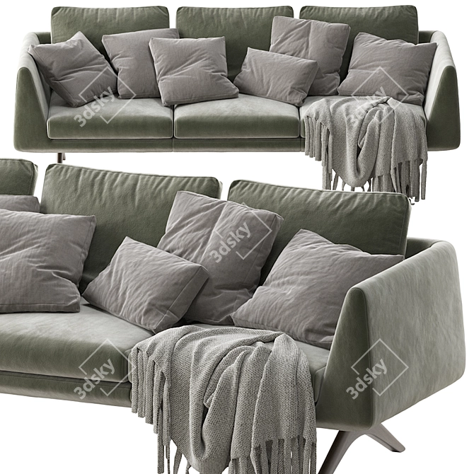 Hepburn De La Espada 225: Timeless Luxury Sofa 3D model image 2