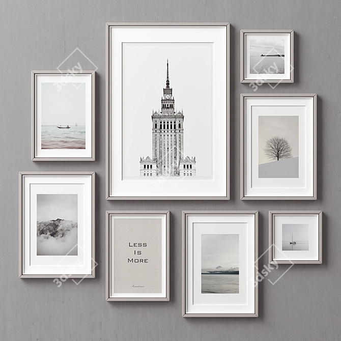 Versatile Set of 8 Picture Frames 3D model image 3