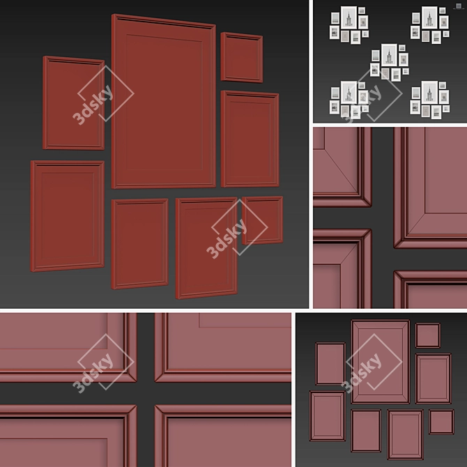 Versatile Set of 8 Picture Frames 3D model image 5