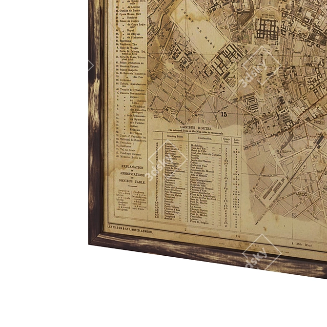 Title: Paris Vintage Map, Stunning Restoration 3D model image 3