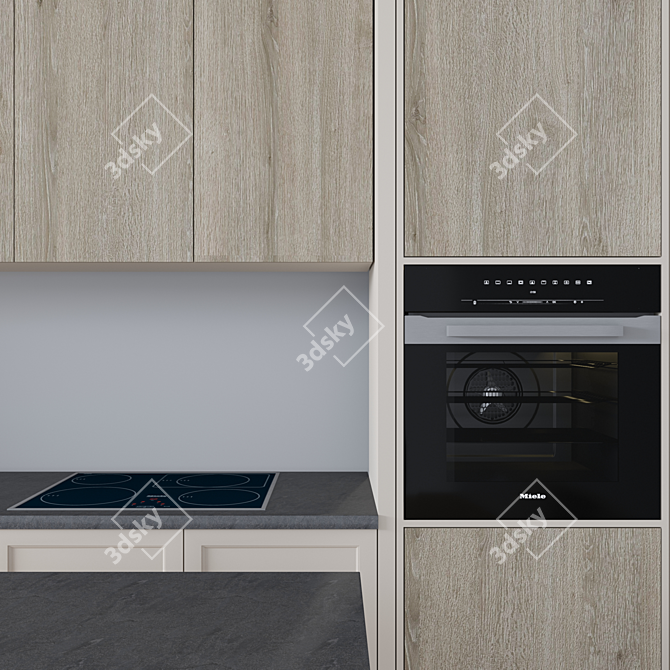 Modern Style Kitchen (Model 7): Modular Design for Customization 3D model image 2