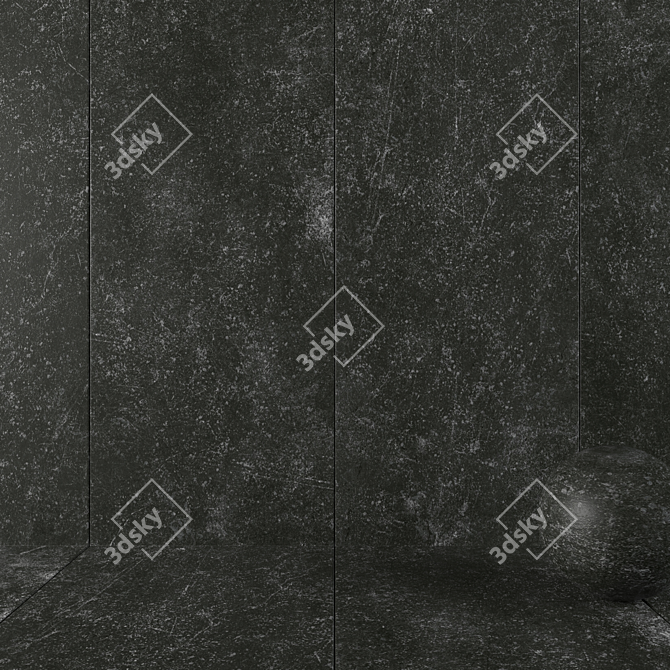 Kibo Black Stone Wall Tiles 3D model image 1