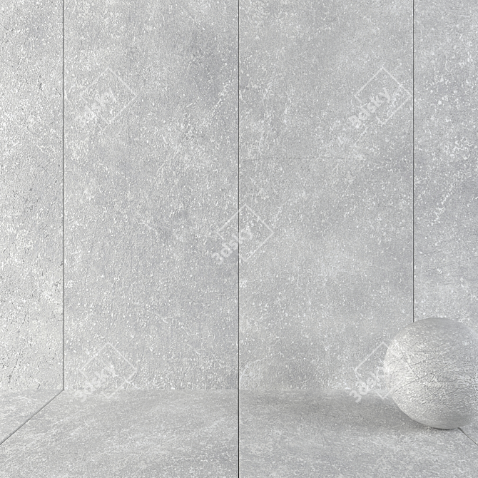 Elegant Kibo Gray Stone Tiles 3D model image 1