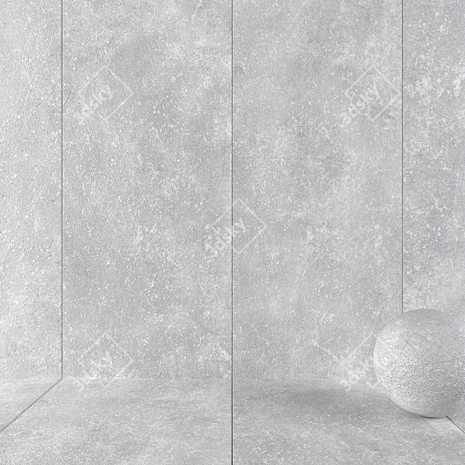 KIBO Grey Stone Wall Tiles 3D model image 1
