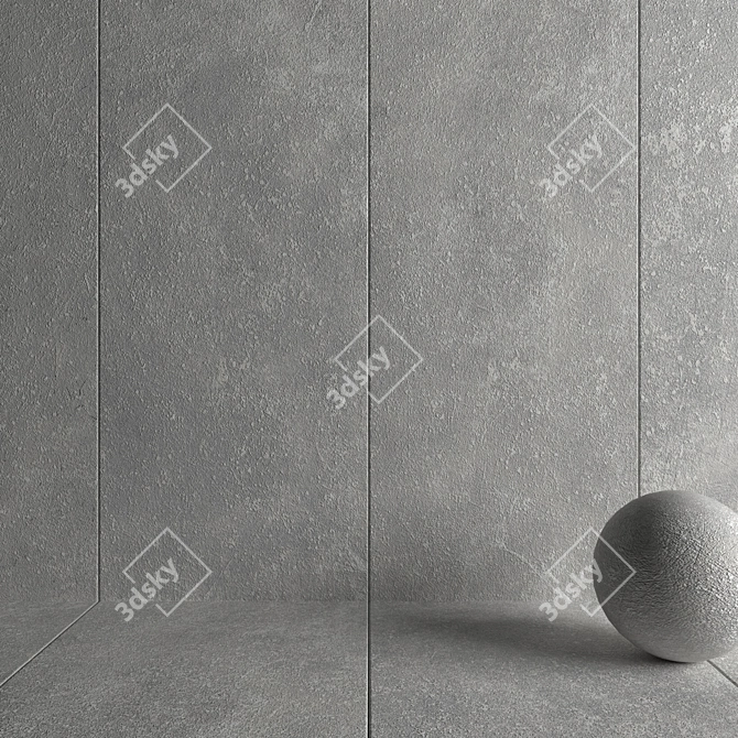 KIBO Grey Stone Wall Tiles 3D model image 3