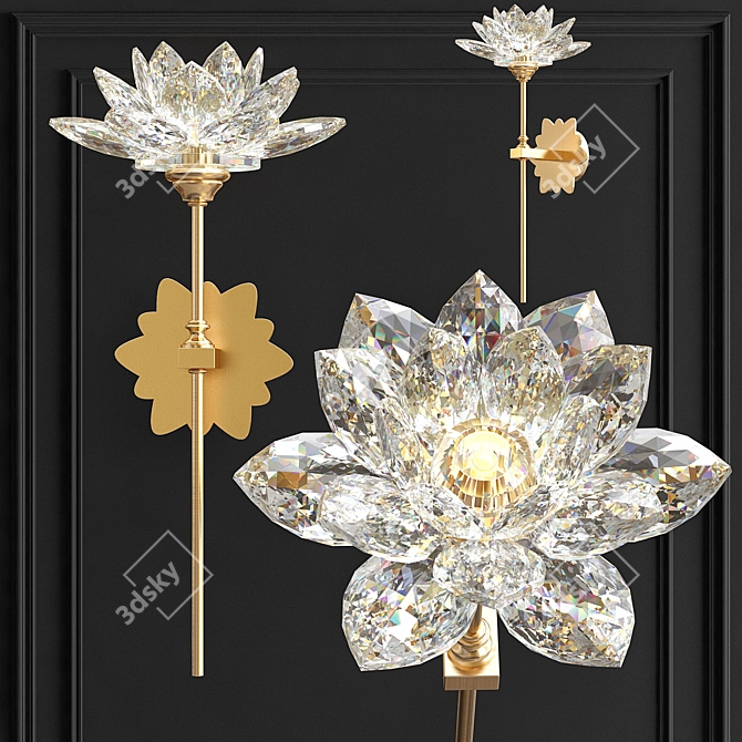 Lotus Crystal Wall Lamp: Elegant and Contemporary 3D model image 1