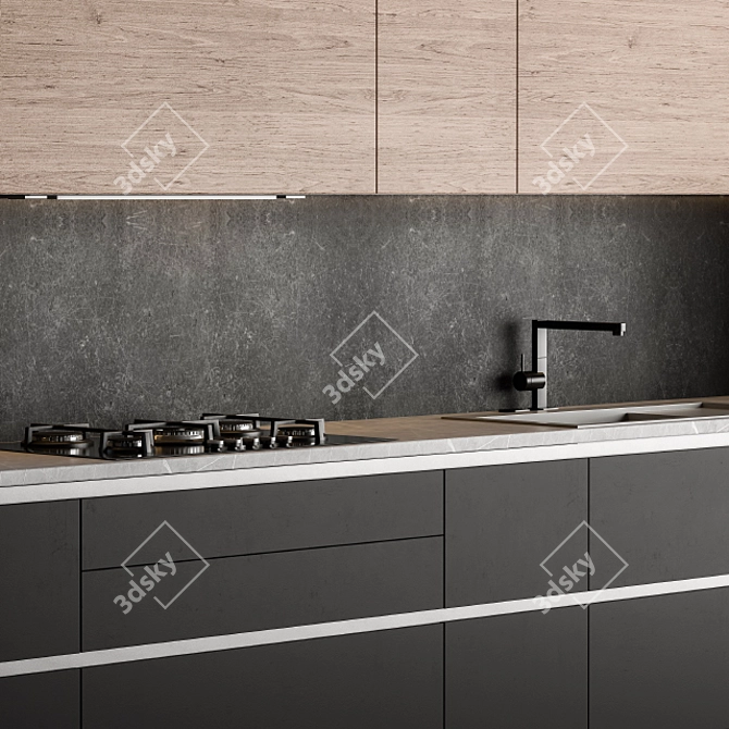 Sleek Kitchen Modern 24 3D model image 2