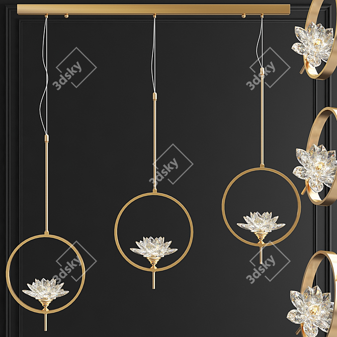 Title (in English): Crystal Lotus Flowers Chandelier

Translated Description: Official online store https://loft-concept.ru/
You can buy the 3D model image 1