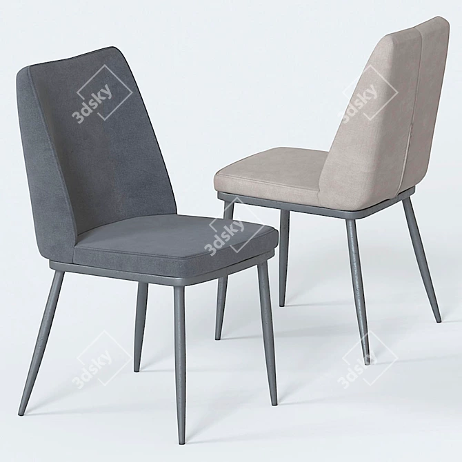 Marshall Table and Joss Chair: Modern Elegance for Dining 3D model image 2