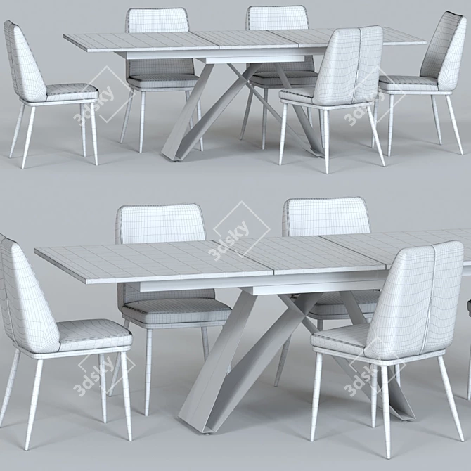 Marshall Table and Joss Chair: Modern Elegance for Dining 3D model image 3