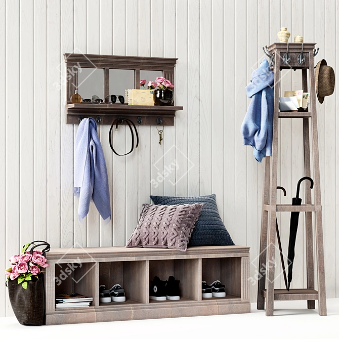 Title: Livingston Entryway Collection: Stylish Hallway Storage 3D model image 1