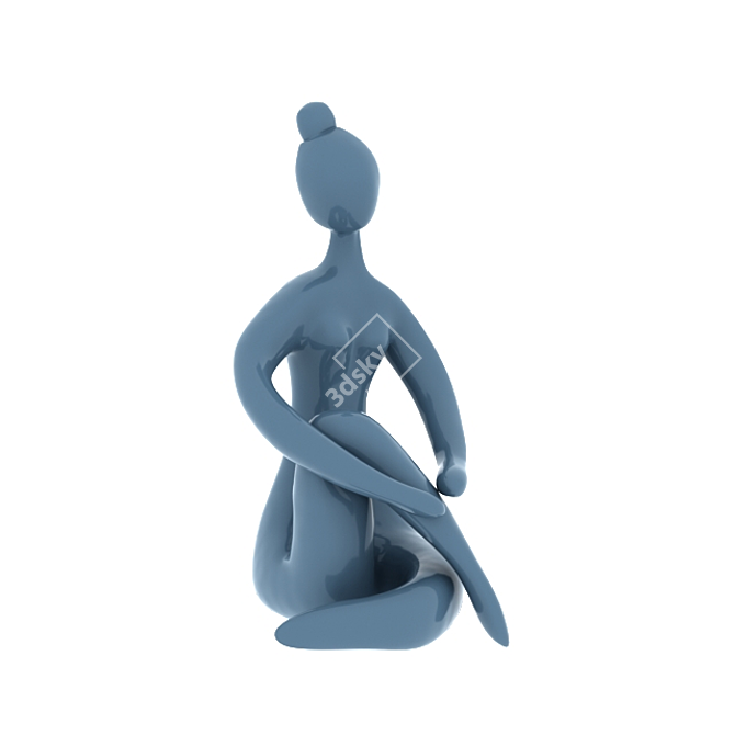 Sitting Corona Girl Figurine 3D model image 1