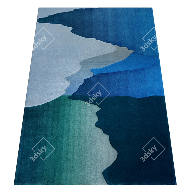 Oceanic Rhythms Rug 3D model image 3