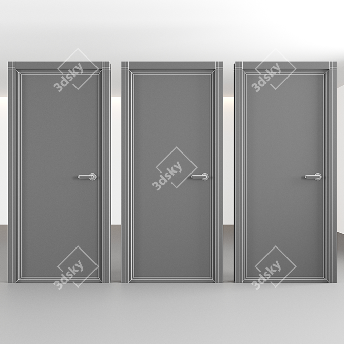 Embossed Glass Door Set 3D model image 3