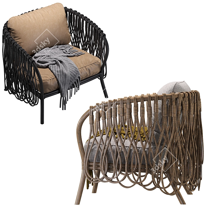 Strata Lounge Chair: Modern and Comfortable 3D model image 3