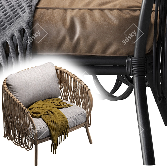Strata Lounge Chair: Modern and Comfortable 3D model image 4