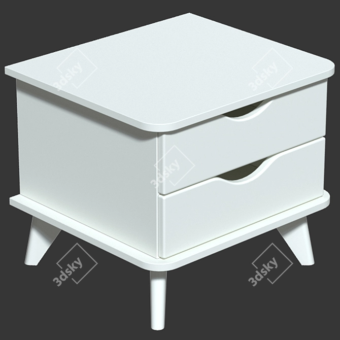 Scandinavian Style Bedside Table 3D model image 4