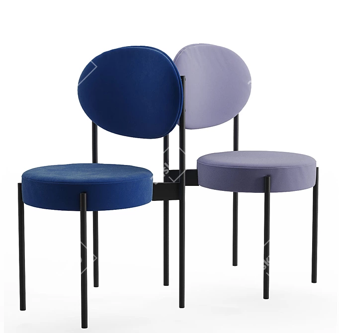 Minimalistic Velvet Stool: Elegant, Lightweight Design 3D model image 1