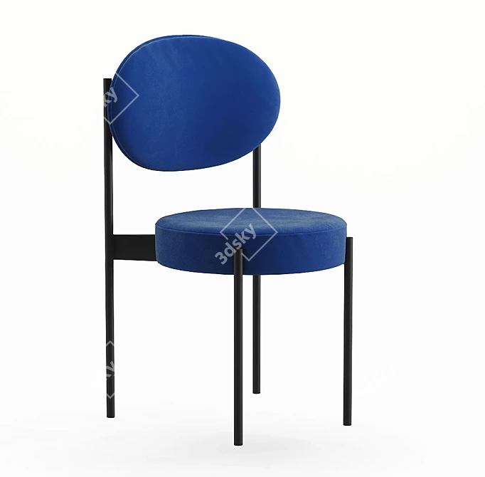 Minimalistic Velvet Stool: Elegant, Lightweight Design 3D model image 2