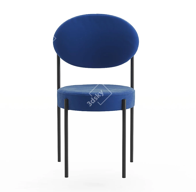 Minimalistic Velvet Stool: Elegant, Lightweight Design 3D model image 4