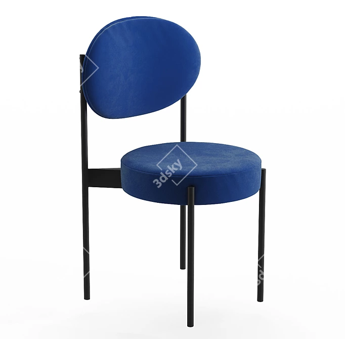 Minimalistic Velvet Stool: Elegant, Lightweight Design 3D model image 5