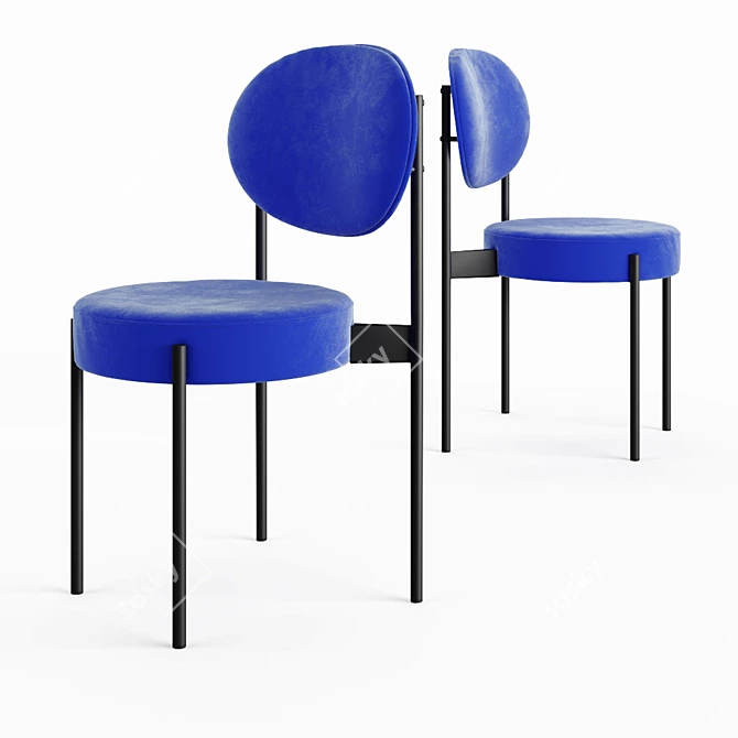 Minimalistic Velvet Stool: Elegant, Lightweight Design 3D model image 6