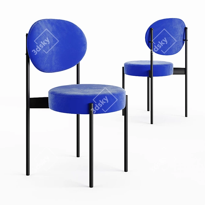 Minimalistic Velvet Stool: Elegant, Lightweight Design 3D model image 8