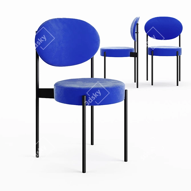 Minimalistic Velvet Stool: Elegant, Lightweight Design 3D model image 9