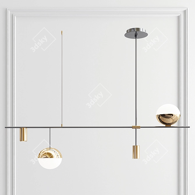 Geometric Glow Pendant Light 3D model image 2