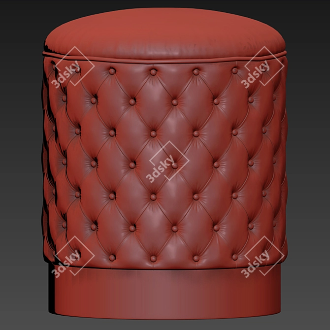 Sleek Round Ottoman 3D model image 2