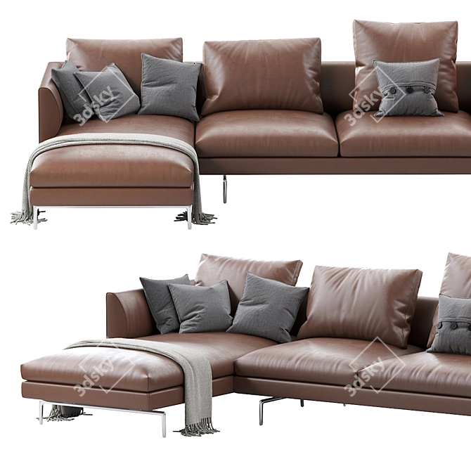 Flamingo Zanotta Sofa: Premium Comfort and Elegant Design 3D model image 2