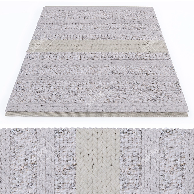 MiiiM Woven Rug: Beautifully Crafted 220x110 cm Design 3D model image 2