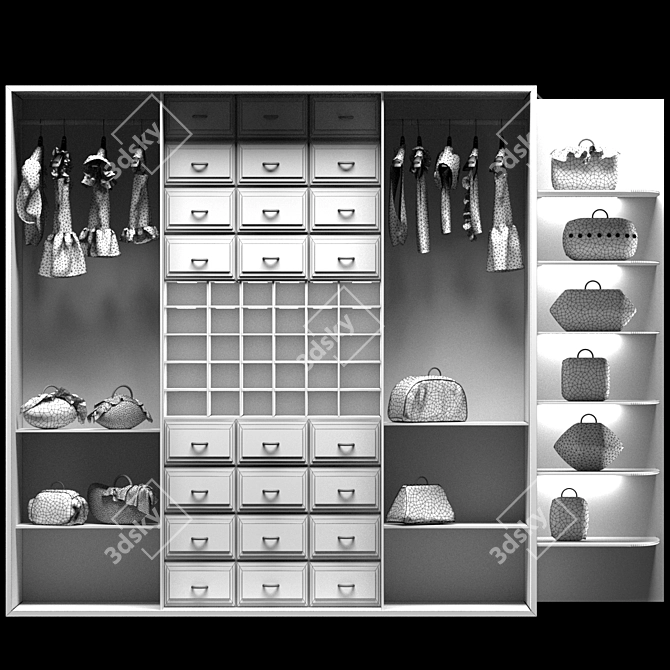 Modern Wardrobe 3D Model 3D model image 3