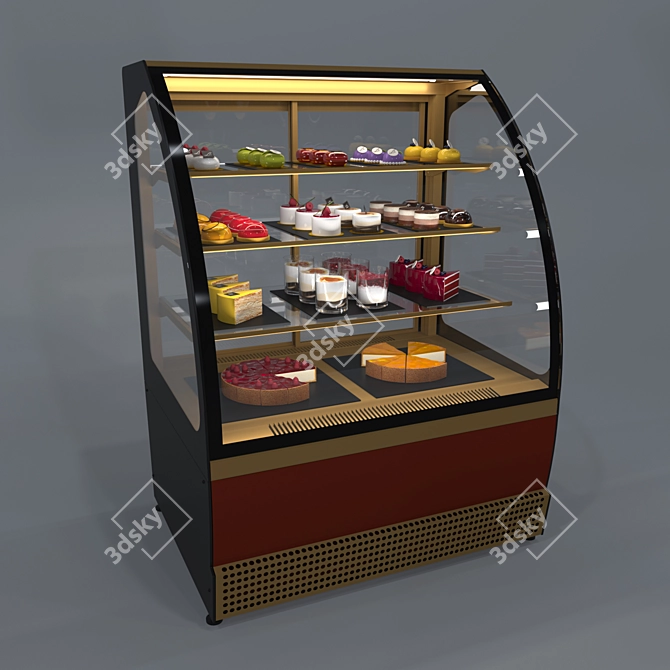 Stylish Confectionery Display Cabinet 3D model image 1