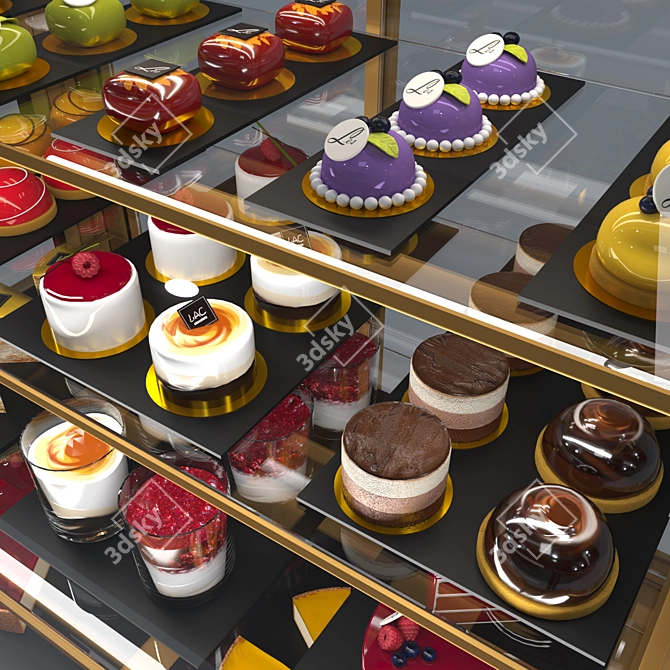 Stylish Confectionery Display Cabinet 3D model image 3