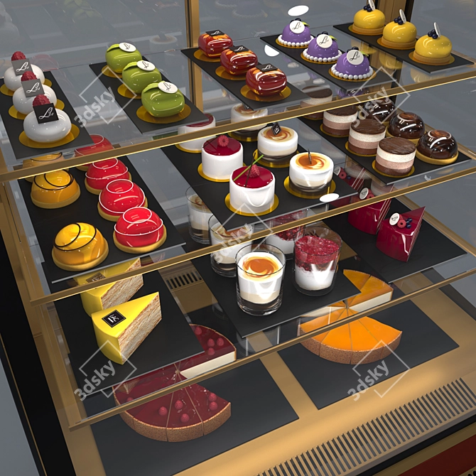 Stylish Confectionery Display Cabinet 3D model image 4