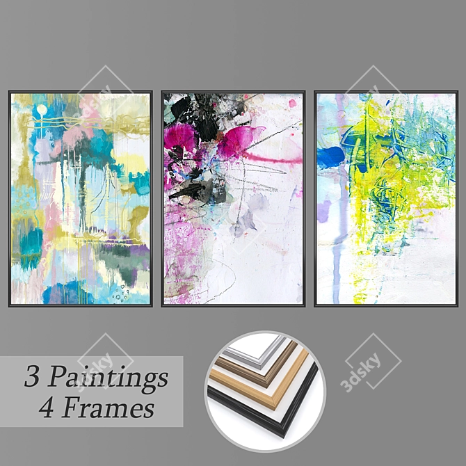 Elegant Wall Art Set 3D model image 1