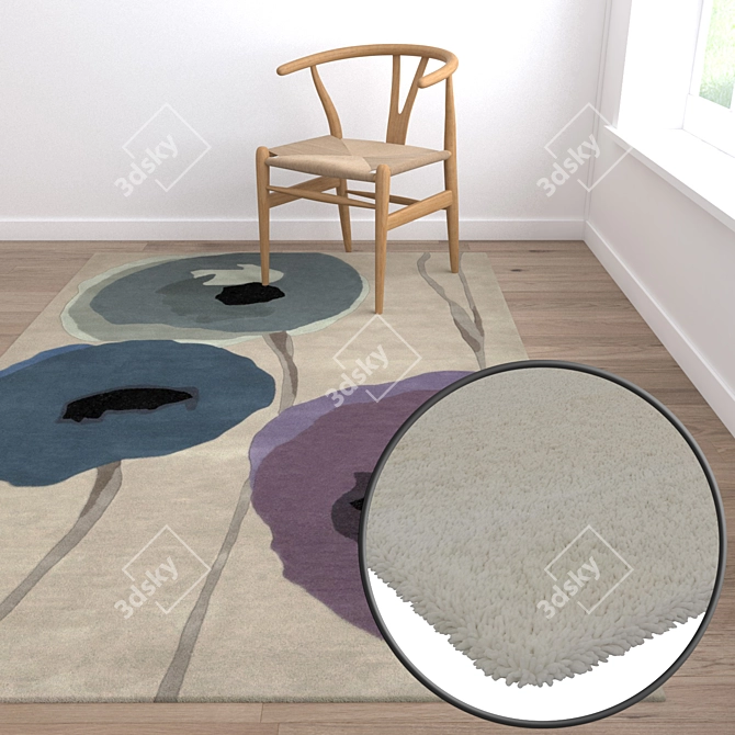 Versatile Carpet Set: 3 High-Quality Textures 3D model image 5