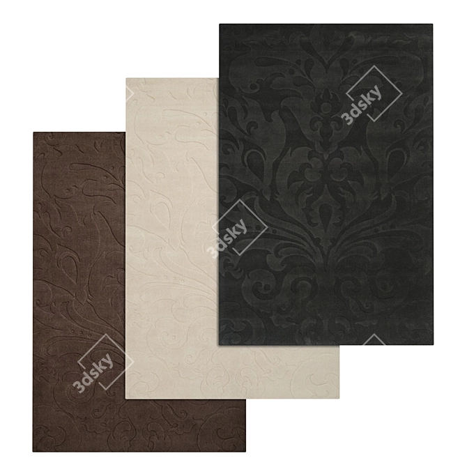 Luxury Carpets Set - High-Quality Textures 3D model image 1