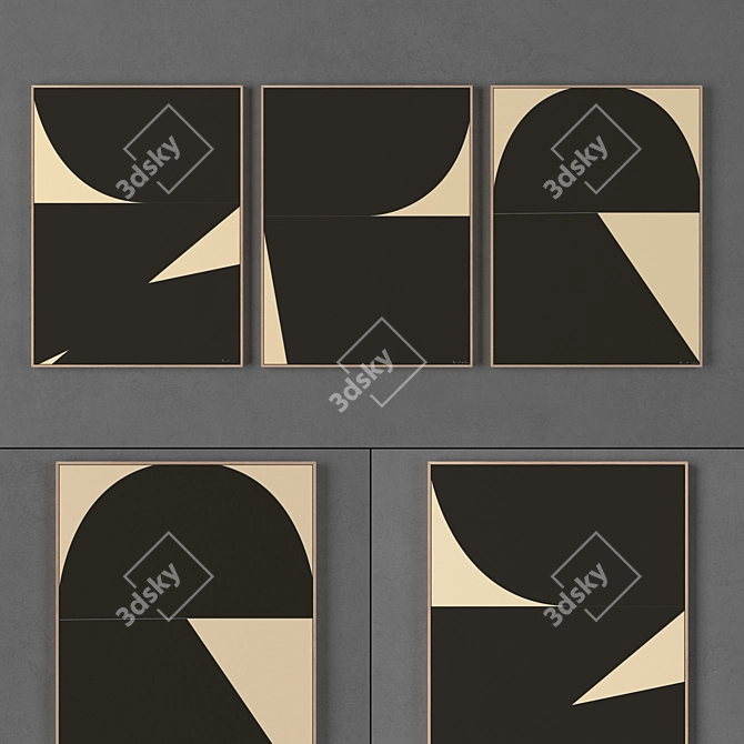 Modern Art Collection - 3 Frame Set 3D model image 1