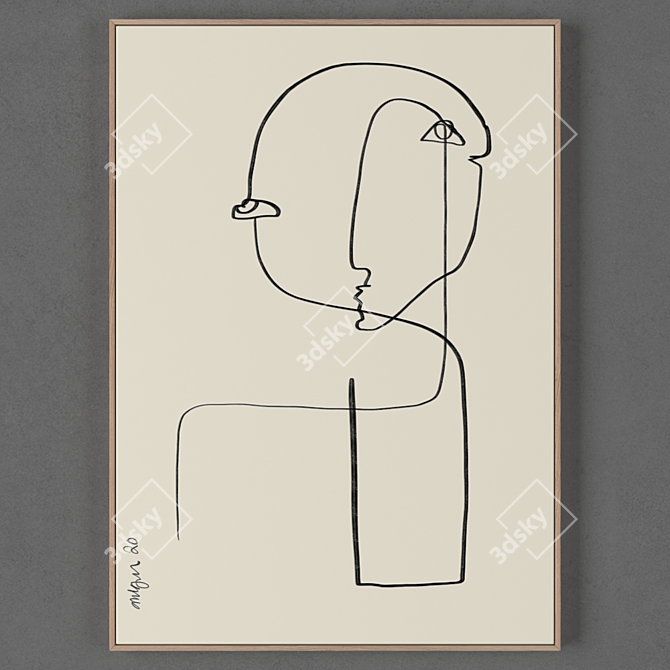 4 Frame Collection: Painting 703 3D model image 2