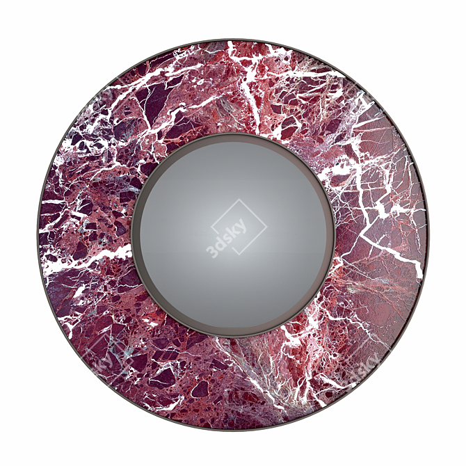 Eclipse Reflection: Marble & Brass Mirror 3D model image 1