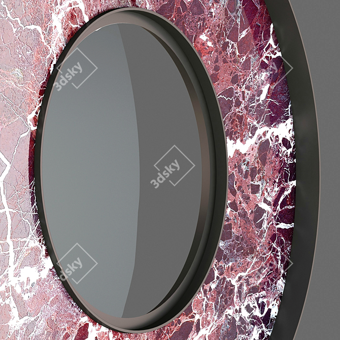 Eclipse Reflection: Marble & Brass Mirror 3D model image 2